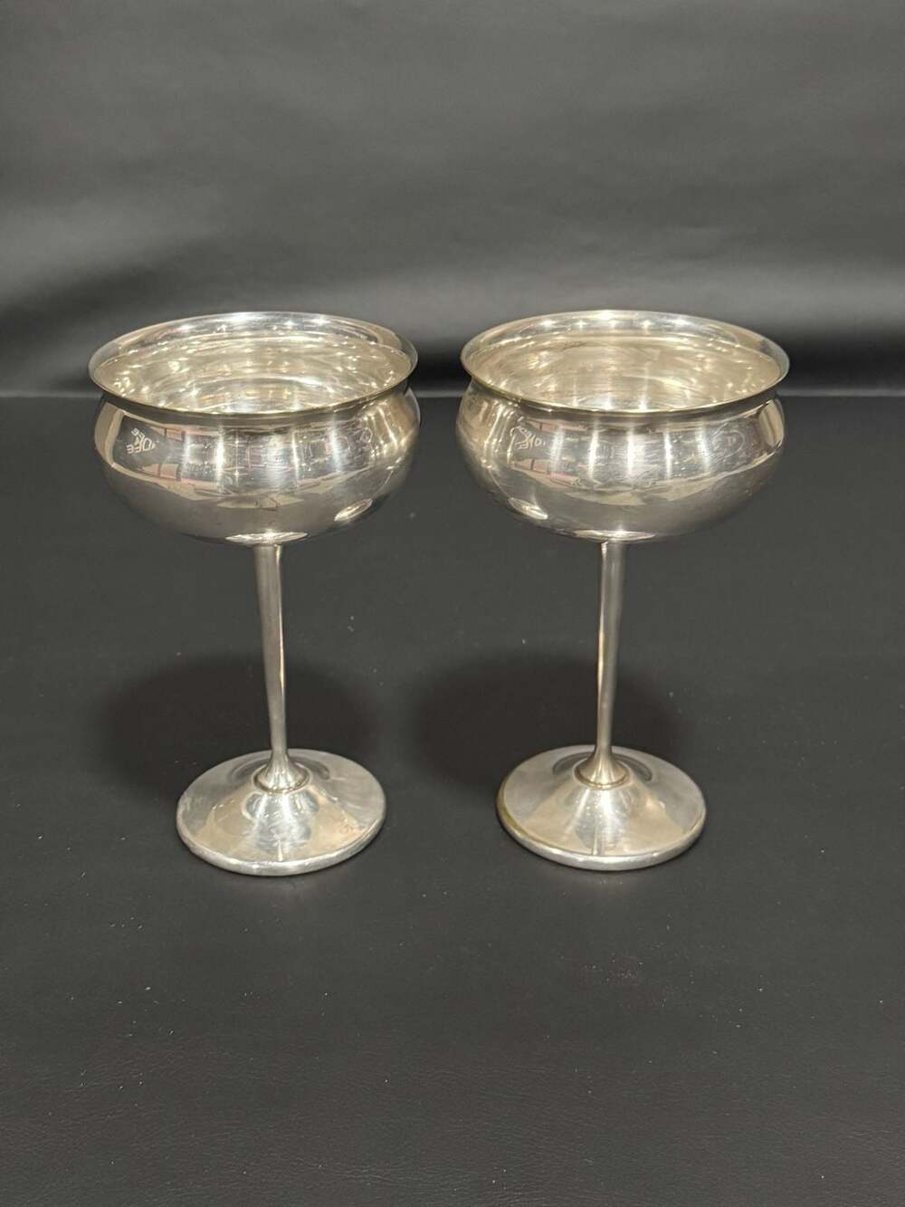 Sheridan Silverplated Champagne Goblets Stemware Set of 2